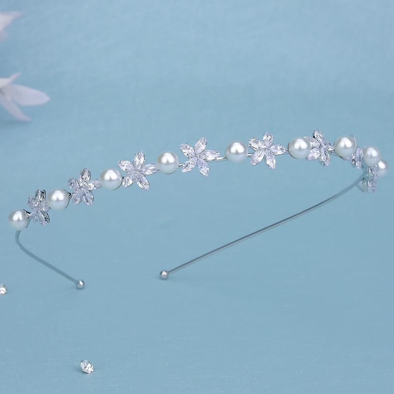 Zircon Headdress Wedding Headwear Accessories Silver headband — 2