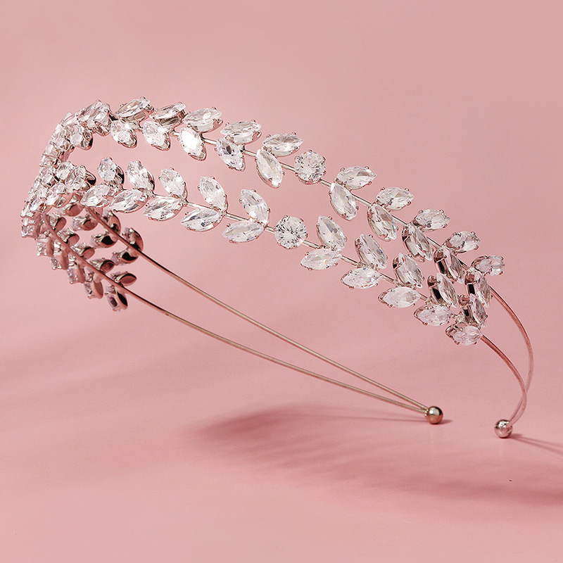 Zircon Headdress Wedding Headwear Accessories Silver headband — 8