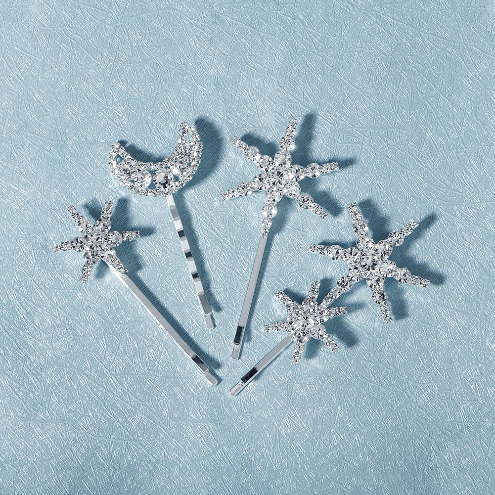 Fashion Retro Star Moon Rhinestone Hair Clips For Women Exquisite Bobby Pins Wholesale 1